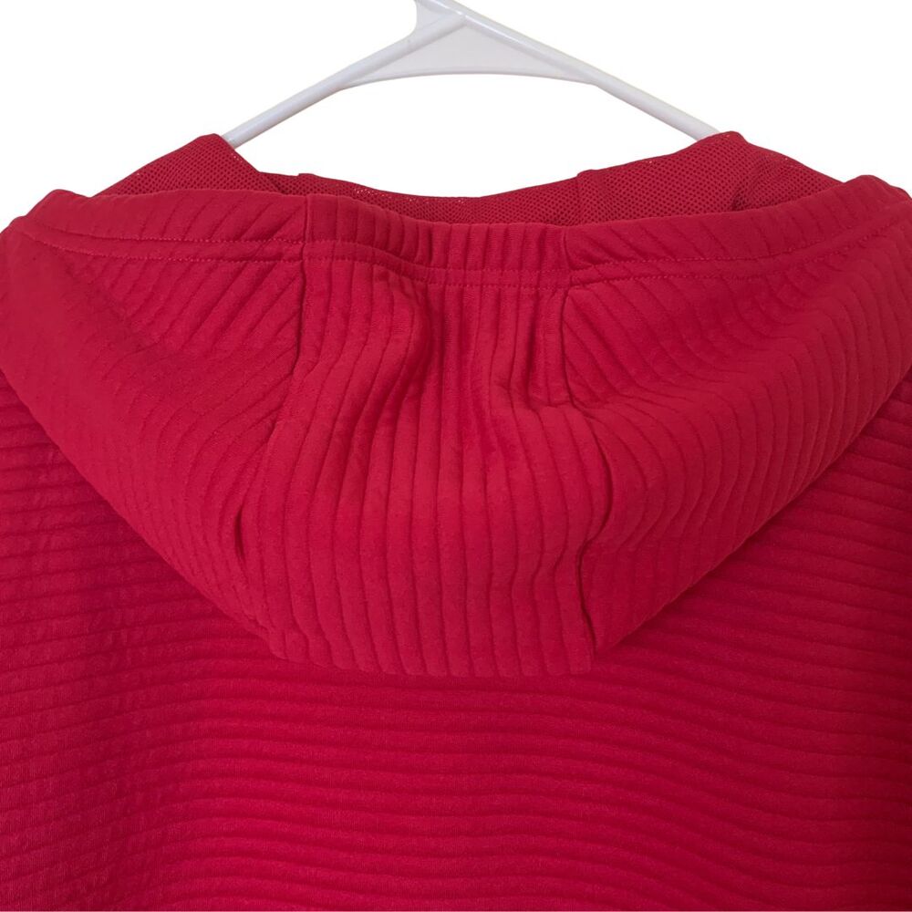 Nike Dri- Fit Full Zip Hoodie Size L Red Logo Sleeve & Back Hem - Picture 7 of 11